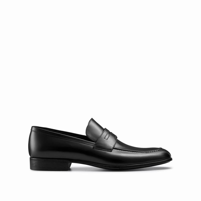 Russell & Bromley Denver Mens Rubber Sole Loafers Black |YAJ8956OL|